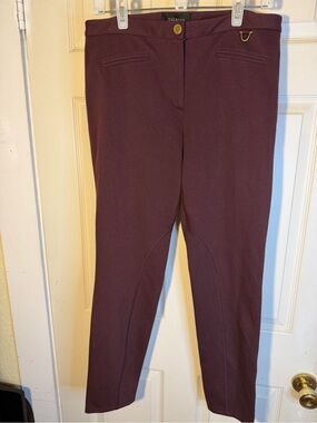 Talbots Women’s Equestrian Inspired Ponte Stretch Pants in Deep Burgundy 8